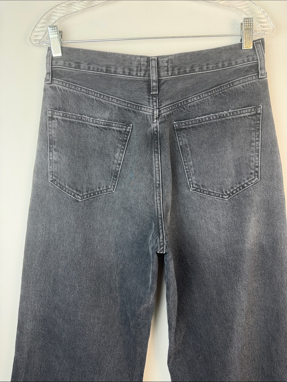 Agolde Dame High Rise Wide Leg Jeans Hitch Black 28 Regenerative Cotton Denim - Picture 11 of 16